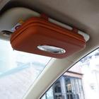 Porta-lenços de papel para carro Cartisen Sun Viseira Guardanapo de couro PU marrom