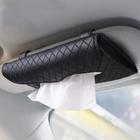 Porta-lenços de papel para carro Cartisen Sun Visor PU em couro preto