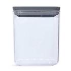 Porta Mantimentos Hermético Pequeno Cristal 1L Pote para Alimentos Quadrado Chumbo - Plasvale