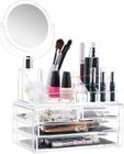 Porta Maquiagem Acrílico Organizador/batom/espelho/gaveteiro