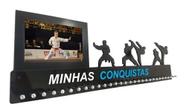 Porta Medalha Karate Masculino com Porta Retrato 10x15 Para Até 100 Medalhas