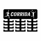 Porta Medalhas - Esporte CORRIDA MASCULINO - Preto com 24 suportes - Madeira MDF