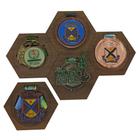 Porta Medalhas Hexagonal Amadeirado Kit 5 Und - Co2Beer