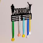 Porta Medalhas Personalizado Preto De Corrida Em Mdf 6mm - Decoraset