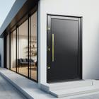 Porta Pivotante Lambril com Puxador Lado Direito Elite 216x120 Preto - Brimak