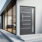 Porta Pivotante Lambril Miraggio com Puxador Lado Esquerdo Elite 240cmx130cm Cinza - Brimak