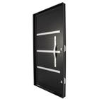 Porta Pivotante Puxador Oval em Alumínio Preto 228x115x10 cm Esquerda Nobre CRV