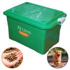 Porta Ração e Isca Pote Caixa Container Organizadora 70 L de Até 2 Sacos de 30 Kg Reforçada Trava Segurança para Pets