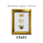 Porta Retrato 15x21 Luxo cor dourado para Fotos