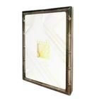 Porta Retrato 20x25cm Aço Escovado Dourado / Prata Moldura Desenho Bambu
