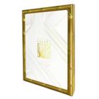 Porta Retrato 20x25cm Aço Escovado Dourado / Prata Moldura Desenho Bambu