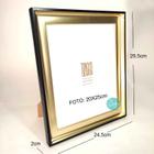 Porta Retrato Dourado Borda Preta Tokyo Design MDF 20x25cm