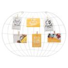 Porta Retrato Em Forma de Mapa Mundo Branco Com Pregadores