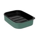 Porta sabonete camada dupla para escoamento de agua saboneteira plastica verde pia banheiro Plasutil