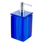 Porta Sabonete Líquido para Banheiros Quadrado Azul Transparente - Pontto Lavabo