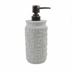 Porta Sabonete Líquido Resina BTC Branco Prateado 300ml