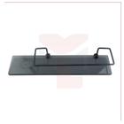 Porta Shampoo Reto Com Saboneteira Para Banheiro Em Vidro Fumê 8mm 40x10 cm Cód. 2856