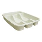 Porta Talher 4 Divisórias 32X23Cm Organizador Cozinha Branco - Ariplas