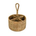 Porta Talher Redondo Em Rattan Paya 20X28x12cm - Natural Home