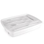 Porta talheres com tampa 5 divisórias Plasutil ref. 3839