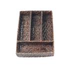 Porta Talheres Retangular 34x24cm Rattan Escuro - Mundiart