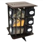 Porta Temperos Giratório MDF Pintado para Mesa e Parede com 12 Potes para Condimentos e Mantimentos