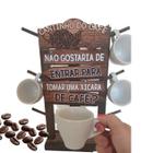 Porta Xicaras Cantinho do Café com 4 Xicaras de Ceramica