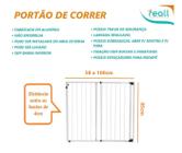 Portão Segurança Criança Pet Regulável De 58 A 100Cm Branco - Compre Reall