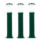 Poste Balizador Luminária Casa Sítio Jardim 75cm Verde Kit 3 - Plaslumi