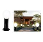 Poste Balizador Luminária Globo Sítio Jardim 35cm Preto