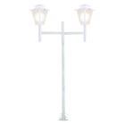 Poste de Jardim Colonial Quadrado Duplo 2,0m P3/2 em Aço Branco - Ideal Iluminação