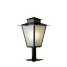 Poste de Jardim P1 Colonial Quadrado 50cm em Aço Preto - Ideal Iluminação