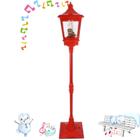 Poste Natalino Musical Com Luz e Neve 1,85m Bivolt - Vermelho