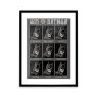 Poster Com Passepartout Mdf/Papel/Vidro Dc Batman Faces Cinz