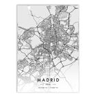 Poster Decorativo Madrid Espanha Mapa Pb Viagem Turismo Decoração