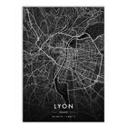 Poster Decorativo Mapa Lyon França Europa Viagem Black