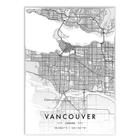 Poster Decorativo Vancouver Canada Mapa Pb Viagem Decoração