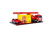 Posto Corpo de Bombeiros Com Carrinho Caminhão Poliposto Brinquedo Infantil Miniatura - Poliplac