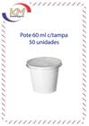 Pote 60 ml c/tampa 50 unidades- pote molho/doces/sobremesas delivery (8576)