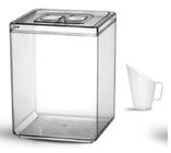 Pote Acrílico Quadrado Com Tampa - 10 Litros + Concha 100ml