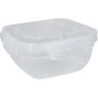 Pote C/ Tampa 4 Travas Quadrado 800ml Fliplock Transparente Marmita Comida Pote Cozinha Geladeira Micro-ondas - Rischioto