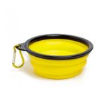 Pote Comedouro/Bebedouro em Silicone 1000ml Amarelo