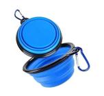 Pote Comedouro/Bebedouro em Silicone 1000ml Azul