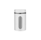 Pote De Inox/Vidro Com Visor Branco 900 Ml