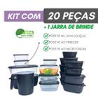 Pote de plástico Kit 21 peças Vasilhas Com Tampa Depósito para Alimentos - casa bella