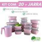 Pote de plástico Kit 21 peças Vasilhas Com Tampa Depósito para Alimentos - casa bella