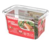 Pote de Plástico Prime com Tampa e Travas Transparente 600ml - Uninjet