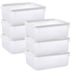 Pote de plástico transparente para freezer e micro-ondas 4,3 litros com 6 unidades Plasutil ref.2301