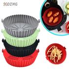 Pote De Silicone Para Airfryer Acessórios Reutilizáveis Fritadeira A Ar Cesta De Pizza Prato Grelhador De Bolo De Cozinh