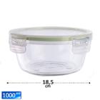 Pote de Vidro 1000 ML Hermético Redondo Verde